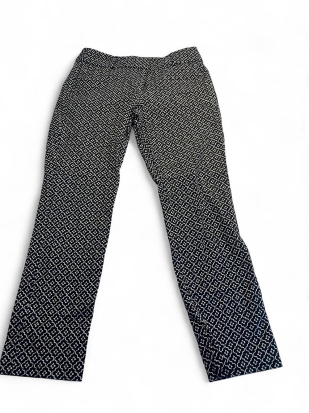 LOFT Black and White Geometric Print Pants
